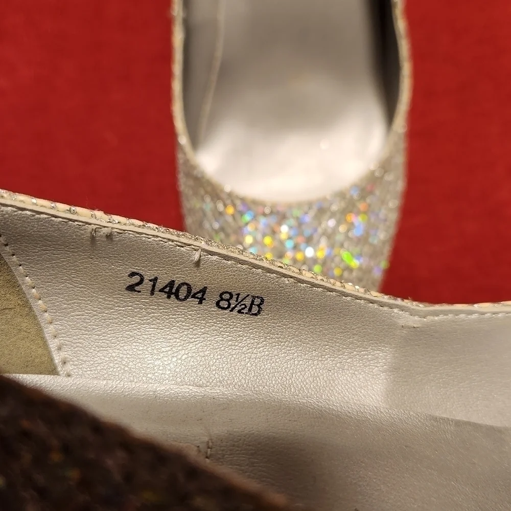 Glitter heels sliver - open toes
